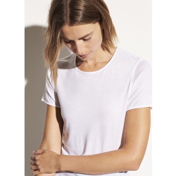 NWT Vince Short Sleeve Crew Neck Tee Shirt White - Picture 3 of 7